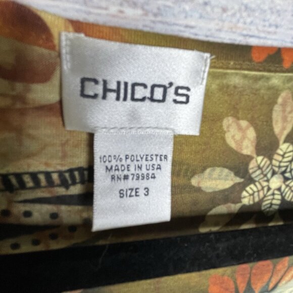 Chico's Top Size XL (16) Rhinestones Ruffles Fall Floral Fairy BOHO Whimsical - Picture 9 of 13